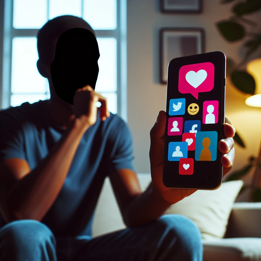 "Pessoa usando um smartphone para visualizar Stories do Instagram anonimamente, ilustrando dicas do guia completo sobre como visualizar Stories sem ser identificado."