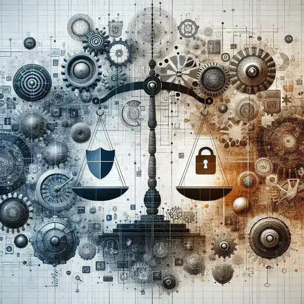 "Imagem ilustrativa sobre regulamentação tecnológica, mostrando gráficos e ícones que representam os desafios e oportunidades no setor, envolvendo inovação, legislação e tecnologia avançada."